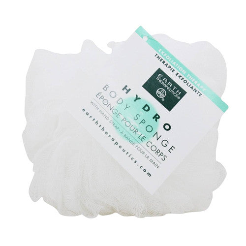 Earth Therapeutics Hydro Body Sponge With Hand Strap White, 1 Ea